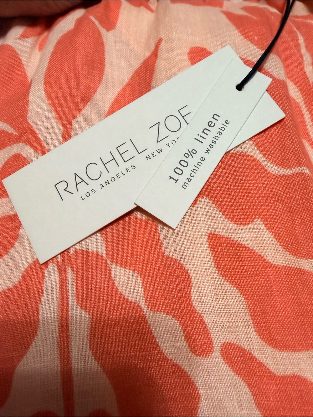 Rachel Zoe Coral-Print Wide Leg Linen Pants - Picture 6 of 6